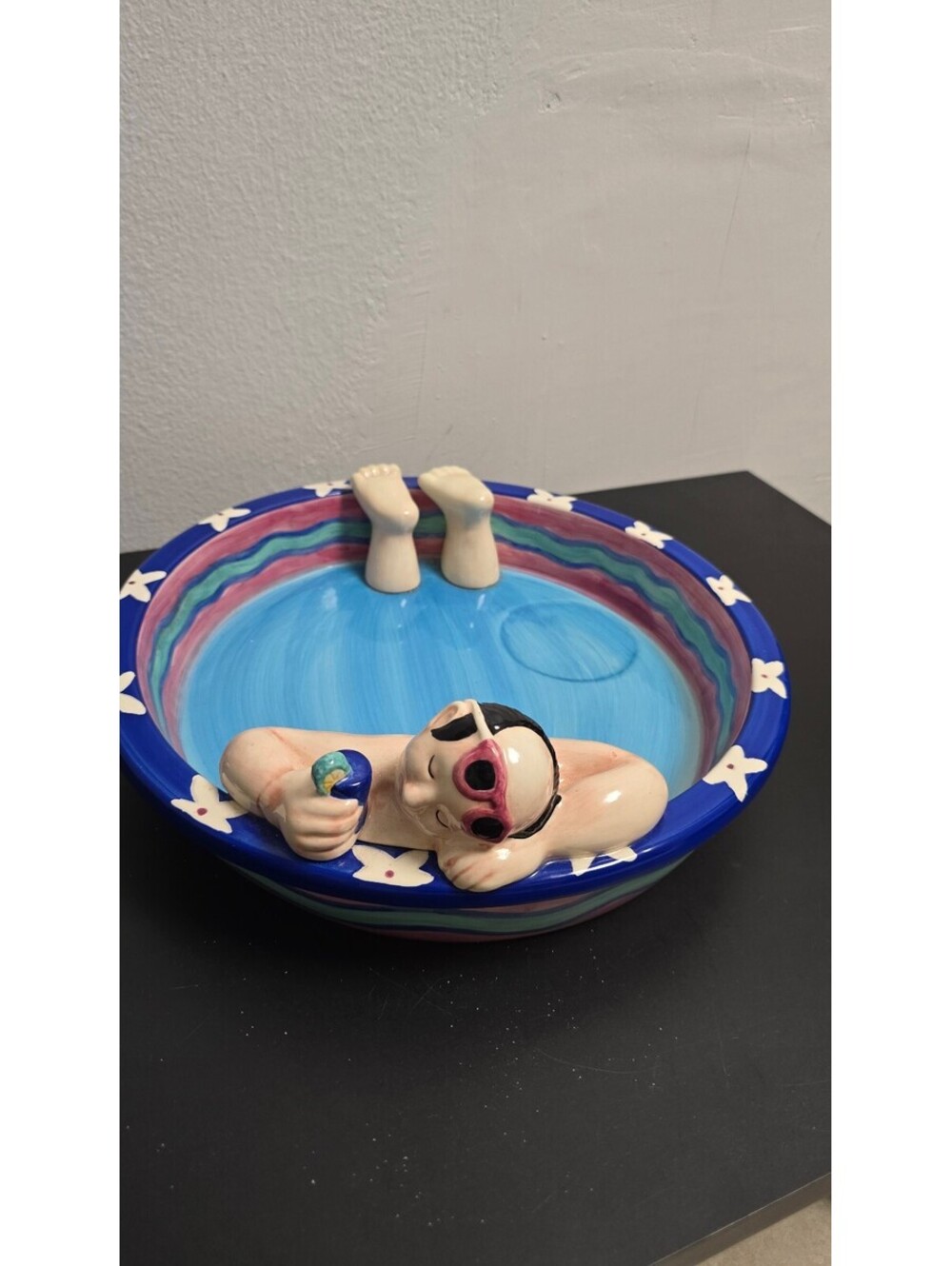 Vintage Summer Stock 1999 Pool Ceramic Bowl Figurine